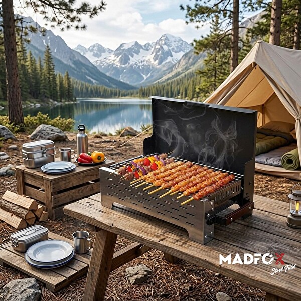 Madfox SteelFold Paslanmaz Çelik Katlanabilir Mangal Silver