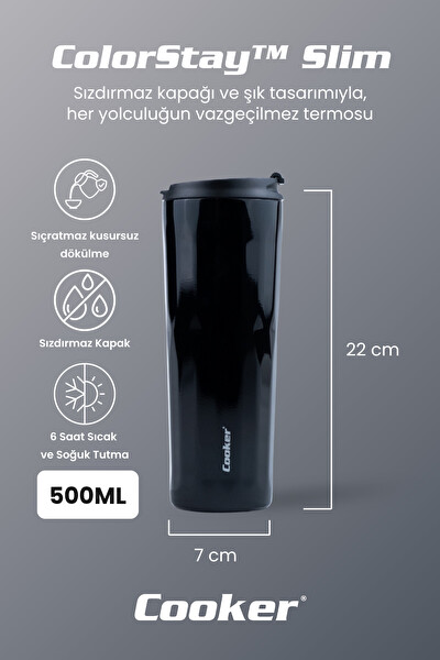 Cooker ColorStay Slim 500 ml Paslanmaz Çelik Bardak Termos CKR2100