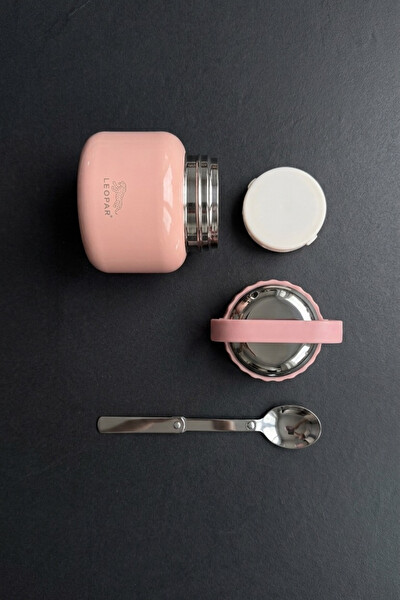 Cooker Leopar 500 ML Pembe Kaşıklı Yemek Termosu YK1516