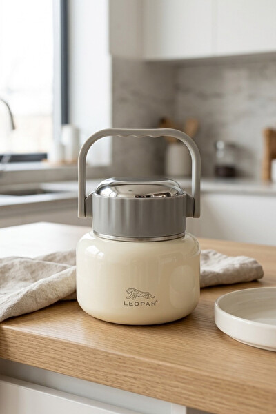 Cooker Leopar 500 ML Kaşıklı Krem Yemek Termosu YK1516