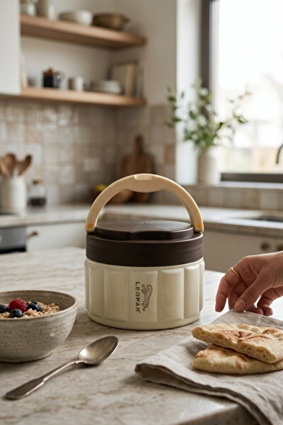 Cooker Leopar 1.1 L Yemek Termosu Krem YK1854