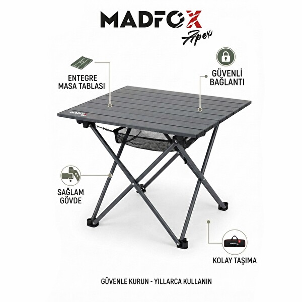 Madfox Apex Katlanabilir Alüminyum Motorcu Kamp Masası