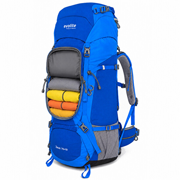Evolite Zeus 70+10 L Sırt Çantası - Mavi