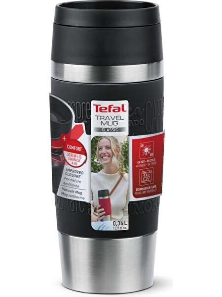 Tefal 0.36 L Siyah Travel Mug Termos