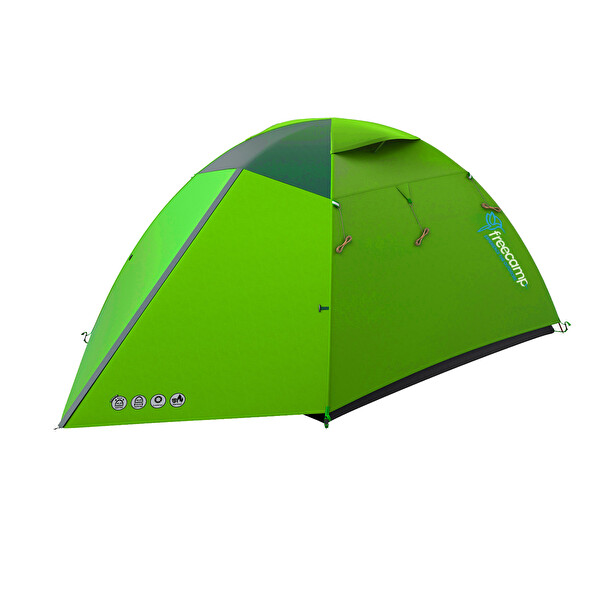 Freecamp Bright 4 - 3 Mevsim 4 Kişilik Açık Yeşil Kamp Çadırı
