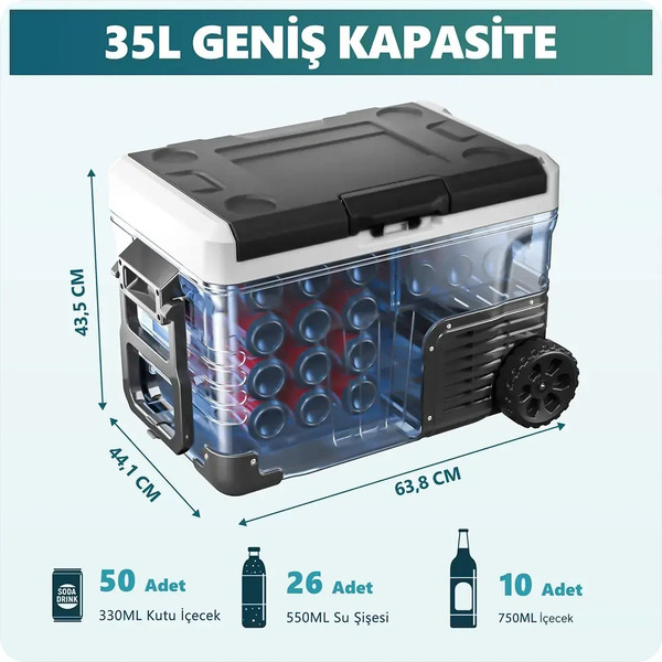 Euhomy CF003-35BL Rover W2 35 L Oto Buzdolabı