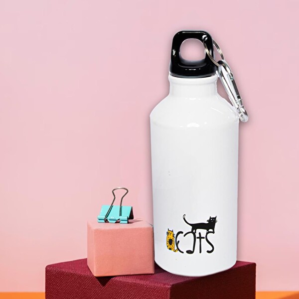 Biggdesign Cats 400 ML Karabinerli Alüminyum Matara