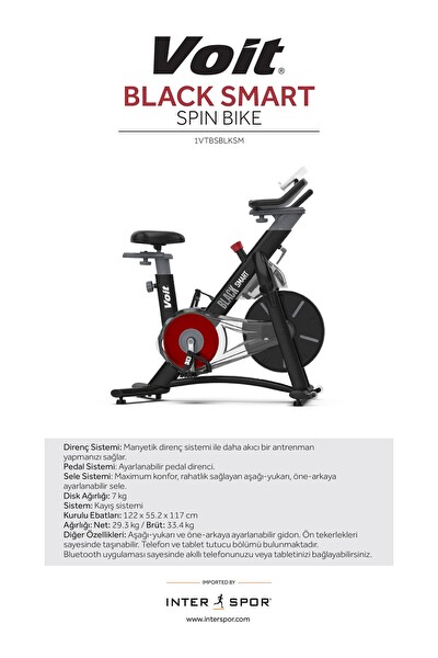 Voit Black Manyeti̇k Smart Kondisyon Bisikleti