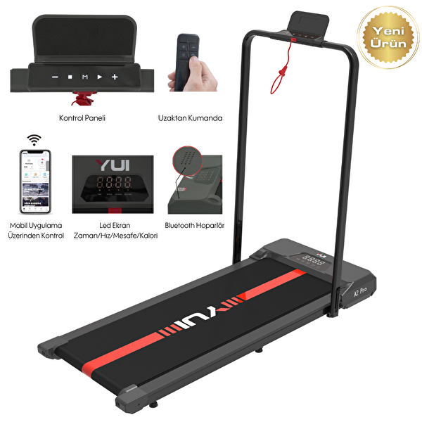 Yui A2 Pro 2024 Model1.5 HP Bluetooth Hoparlör Akıllı Koşu Bandı