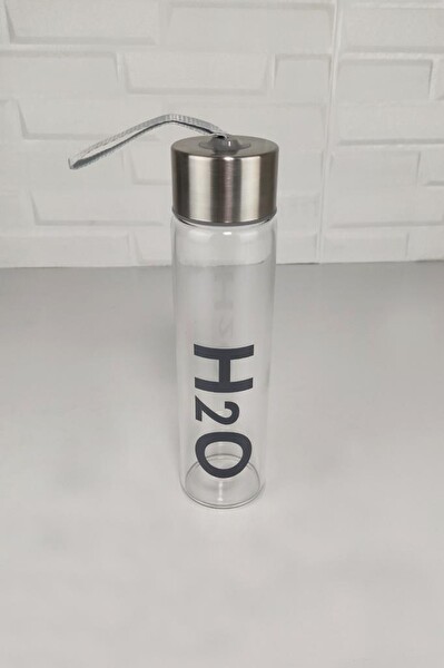 DigitHome H2O81454 C1-1-18 H2o Metal Kapaklı Gri Cam Matara