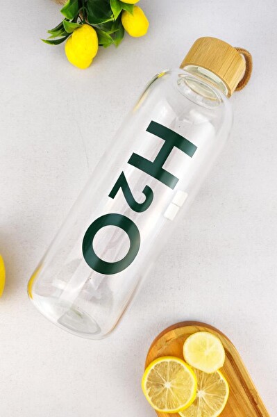 DigitHome H2O75372 - HYT C1-1-18 H2o 1 L Bambu Kapaklı Cam Matara