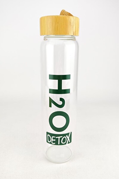DigitHome H2O75994 C1-1-18 H2o 1 L Detox Bambu Kapaklı Cam Matara