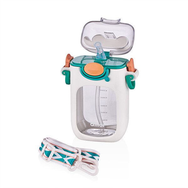 Diller Tavşan Kulaklı Pipetli Tritan 400 ML Beyaz Su Matarası