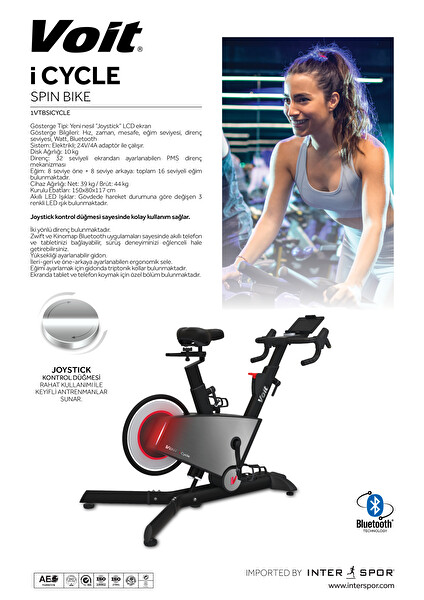Voit I-Cycle Siyah Spinning Bisikleti
