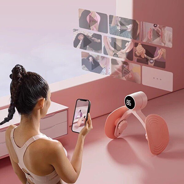 Valkyrie Sayaçlı Ayarlanabilir Pelvik İç Bacak Kegel Kalça Basen Pembe Egzersiz Aleti