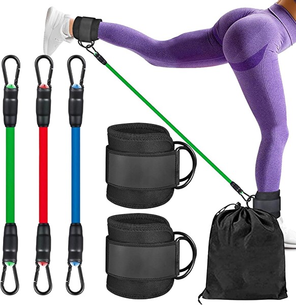 Valkyrie 6 Parça Baldır Kalça Bacak Direnç Tansiyon Lastiği Pilates Yoga Destekleyici Egzersiz Seti