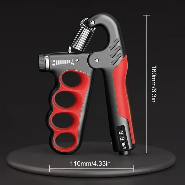 Valkyrie Sayaçlı Ergonomik 5-100 KG Fitness Egzersiz Spor Aleti Sayaçlı XL Boy Kırmızı El Yayı Bilek Güçlendirici