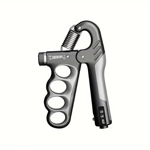 Valkyrie Sayaçlı Ergonomik 5-100 KG Fitness Egzersiz Spor Aleti Sayaçlı XL Boy Gri El Yayı Bilek Güçlendirici