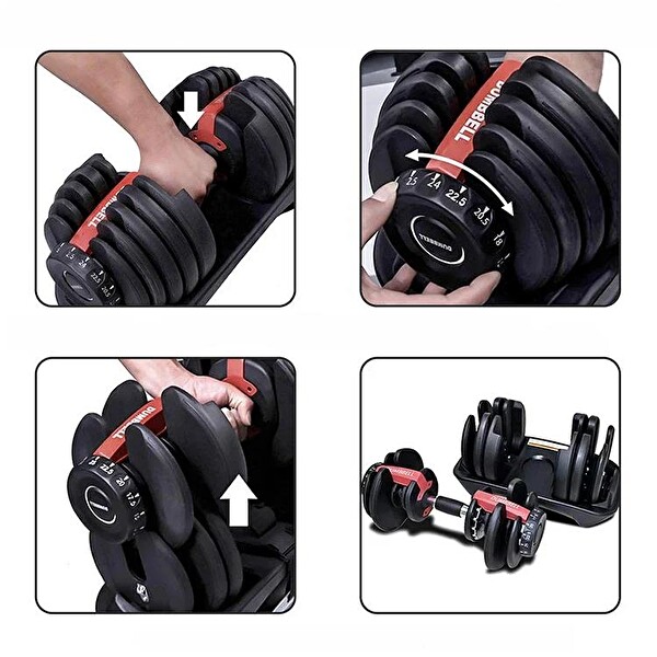 Valkyrie 24 KG Profesyonel Kolay Kullanım Ev İçin İdeal Ayarlanabilir Dambıl Seti