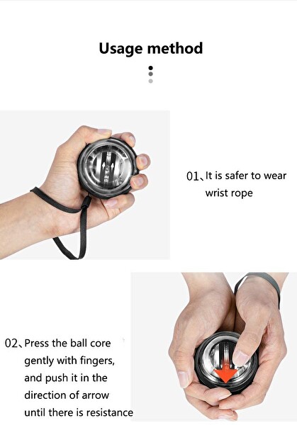 Valkyrie Autostart Çantalı Multilight Powerball Siyah Bilek Egzersiz Topu