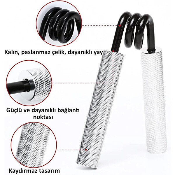 Valkyrie Alüminyum Saplı Paslanmaz Çelik 6 Adet Profesyonel El Yayı Seti - 6 Farklı Zorluk