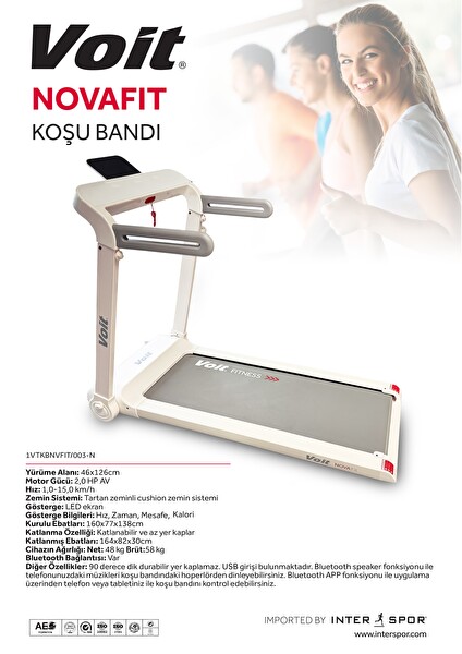 Voit Nova Fit Beyaz Koşu Bandı