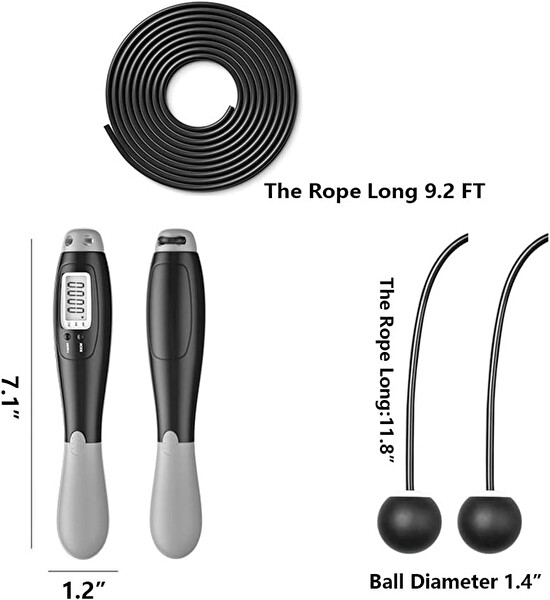 Valkyrie Fitness Kondsiyon Çift Led Dijital Sayaçlı 4 Modlu Gri Akıllı Çelik İp Atlama