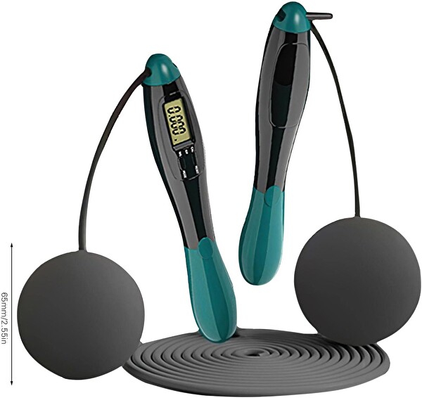 Valkyrie Fitness Kondsiyon Çift Led Dijital Sayaçlı 4 Modlu Yeşil Akıllı Çelik İp Atlama