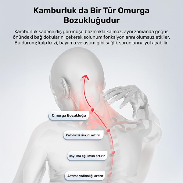 NPO ADD01P Şarjlı Titreşimli Otomatik Hatırlatıcı Kamburluk Giderici Ergonomik Pembe Akıllı Duruş Düzeltici