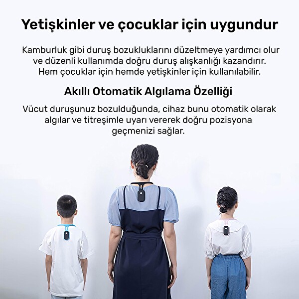 NPO ADD01P Şarjlı Titreşimli Otomatik Hatırlatıcı Kamburluk Giderici Ergonomik Pembe Akıllı Duruş Düzeltici