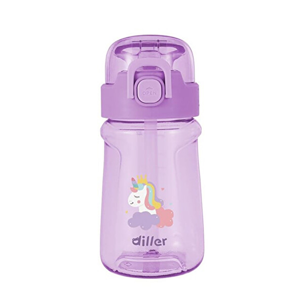 Diller Tritan 550 ML Mor Pipetli Çocuk Matara