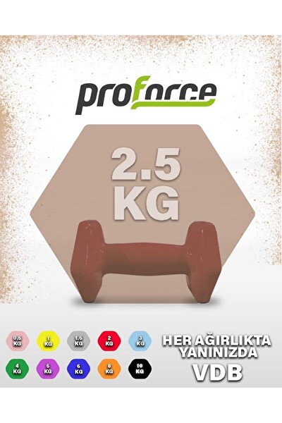 Proforce VDB Dışı Vinil Kaplı İçi Çelik Döküm Ağırlık Dambıl 2.5 KG - 1 Adet