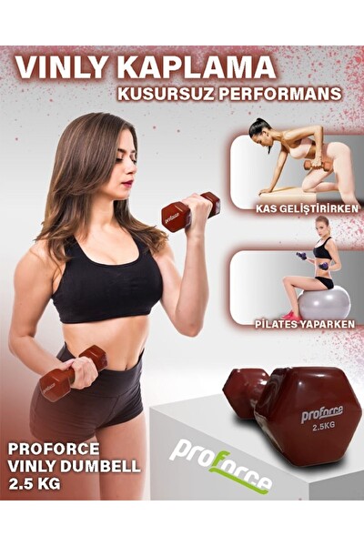 Proforce VDB Dışı Vinil Kaplı İçi Çelik Döküm Ağırlık Dambıl 2.5 KG - 1 Adet