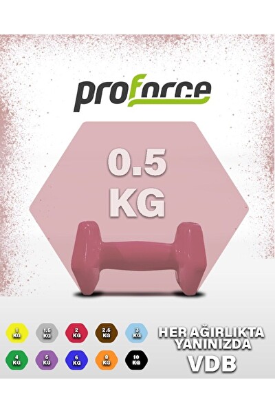 Proforce VDB Dışı Vinil Kaplı İçi Çelik Döküm Pembe Ağırlık Dambıl 0.5 KG - 1 Adet