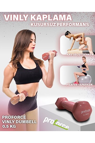 Proforce VDB Dışı Vinil Kaplı İçi Çelik Döküm Pembe Ağırlık Dambıl 0.5 KG - 1 Adet
