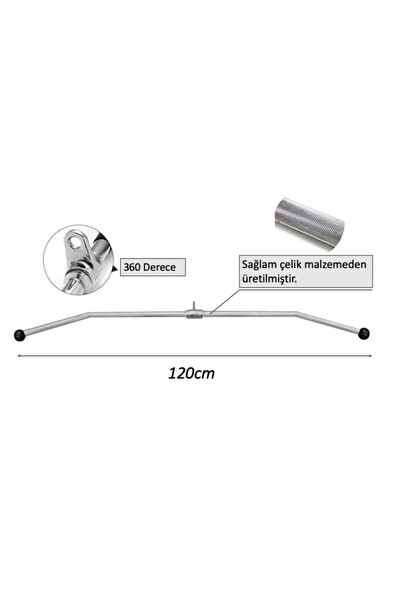 Proforce 117 Sırt - Göğüs Kasları İçin 120 CM Çelik Lat Barı - 4 KG