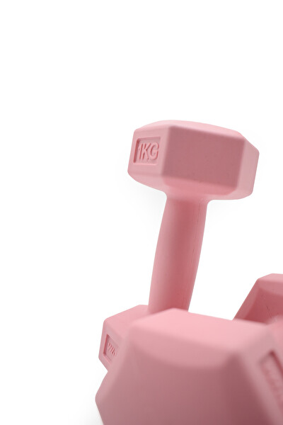 Walke Köşeli Fuşya Plastik Dambıl Ağırlık Seti 1 KG X 2 Adet