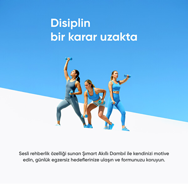 Şımart Akıllı Dambıl 2x1Kg Uygulama Destekli Sesli Yönlendirmeli LCD Ekranlı