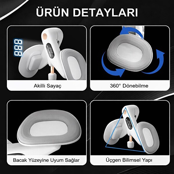 Valkyrie Pelvik Dijital Sayaçlı Çok Amaçlı Ayarlanabilir Dirençli Bacak Ve Üst Vücut Egzersiz Aleti - Gri