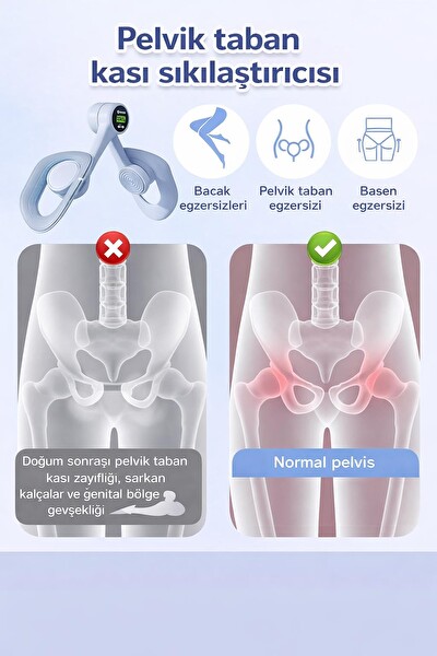 Valkyrie Dijital Ekranlı Pelvik Taban Yoga Ve Kas Egzersizi Uyumlu Egzersiz Aleti - Mavi
