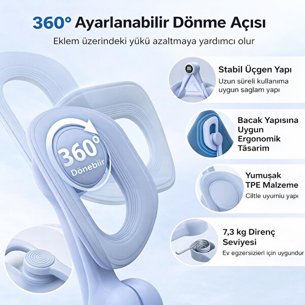 Valkyrie Dijital Ekranlı Pelvik Taban Yoga Ve Kas Egzersizi Uyumlu Egzersiz Aleti - Mavi