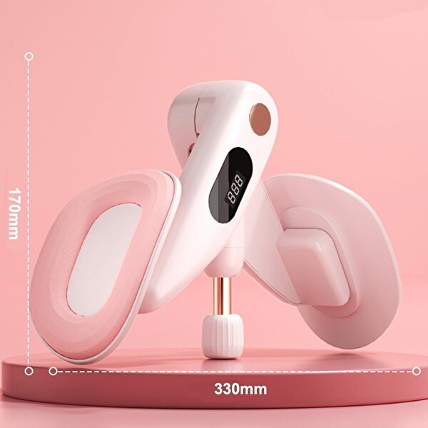 Valkyrie Pelvik Dijital Sayaçlı Çok Amaçlı Bacak ve Üst Vücut Egzersiz Aleti - Ayarlanabilir Dirençli Pembe