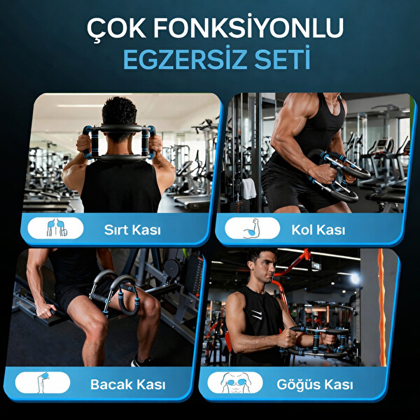 Valkyrie 3 Kademeli Ayarlanabilir Dirençli Çok Fonksiyonlu Egzersiz Aleti - Göğüs Kol Sırt Bacak Kas Biceps Triceps Geliştirici