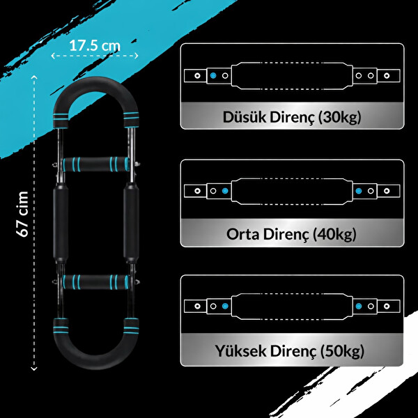 Valkyrie 3 Kademeli Ayarlanabilir Dirençli Çok Fonksiyonlu Egzersiz Aleti - Göğüs Kol Sırt Bacak Kas Biceps Triceps Geliştirici