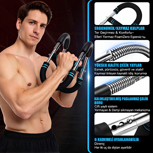 Valkyrie 3 Kademeli Ayarlanabilir Dirençli Çok Fonksiyonlu Egzersiz Aleti - Göğüs Kol Sırt Bacak Kas Biceps Triceps Geliştirici