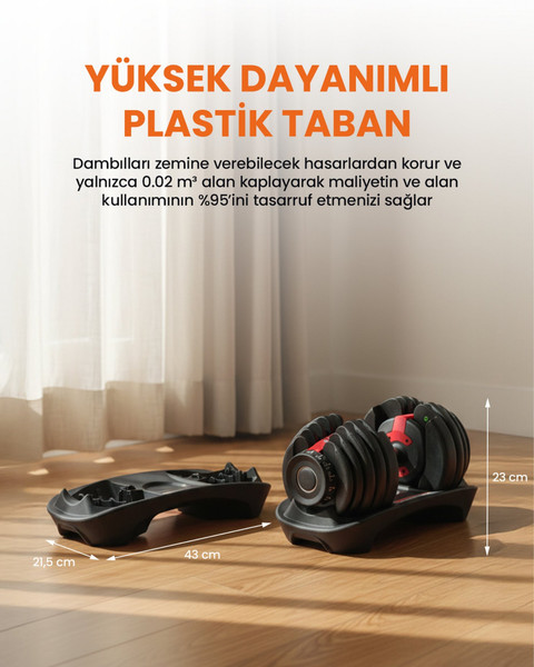 Bezt Pro Sports Ayarlanabilir Dambıl Seti 2.25 - 24 KG Kırmızı