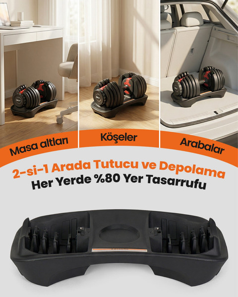 Bezt Pro Sports Ayarlanabilir Dambıl Seti 2.25 - 24 KG Kırmızı
