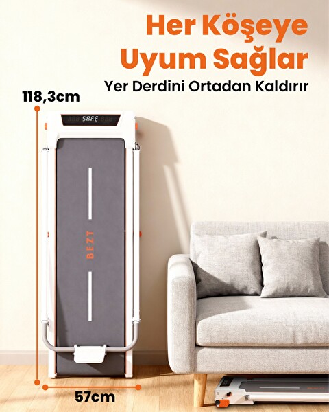 Bezt Run Smart Katlanabilir Koşu Bandı Beyaz