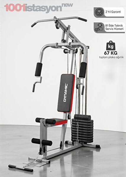 Dynamic 1001-N2 67 KG Plaka Ağırlıklı Tek Kişilik Ağırlık İstasyonu