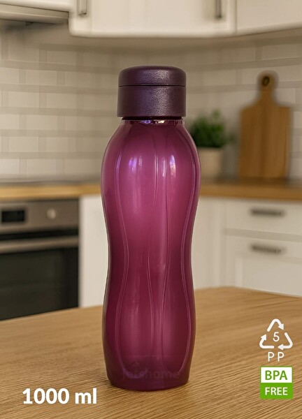 Jet's Home PP-5 BPA Free 1000 ML Siyah-Mürdüm 2’li Su Matara Seti